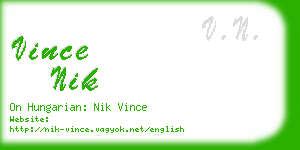 vince nik business card